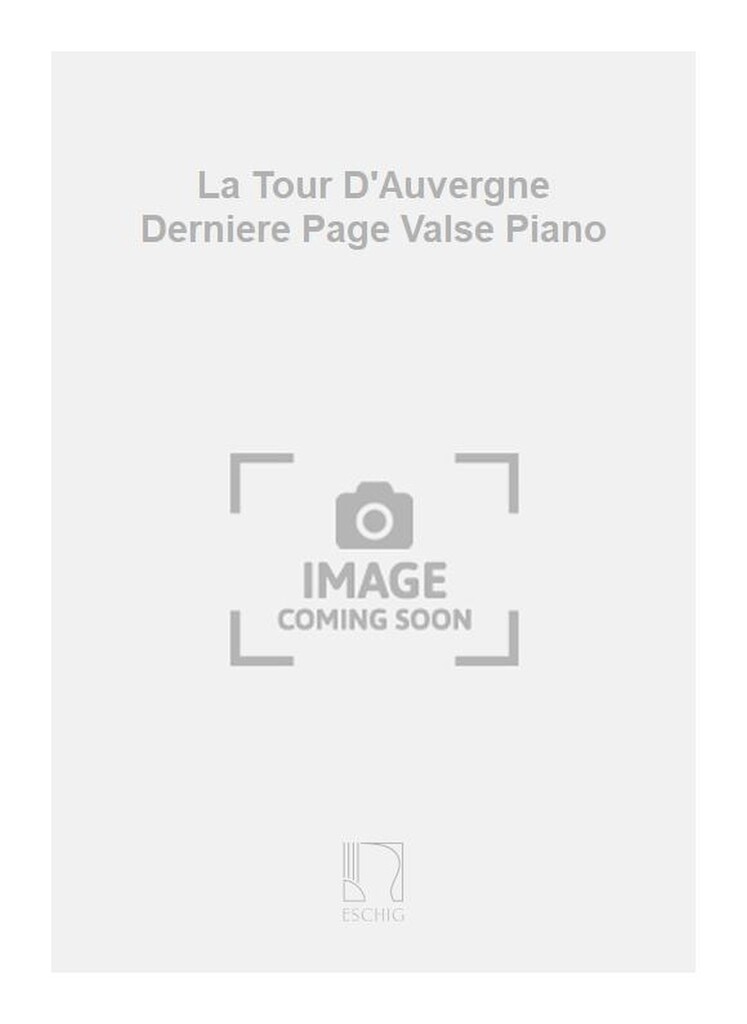 La Tour D'Auvergne Derniere Page Valse Piano